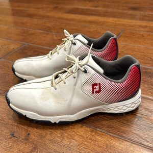 FootJoy Junior Boys Dna Helix Golf Shoes White/Red/Blue style 45014 sz 6